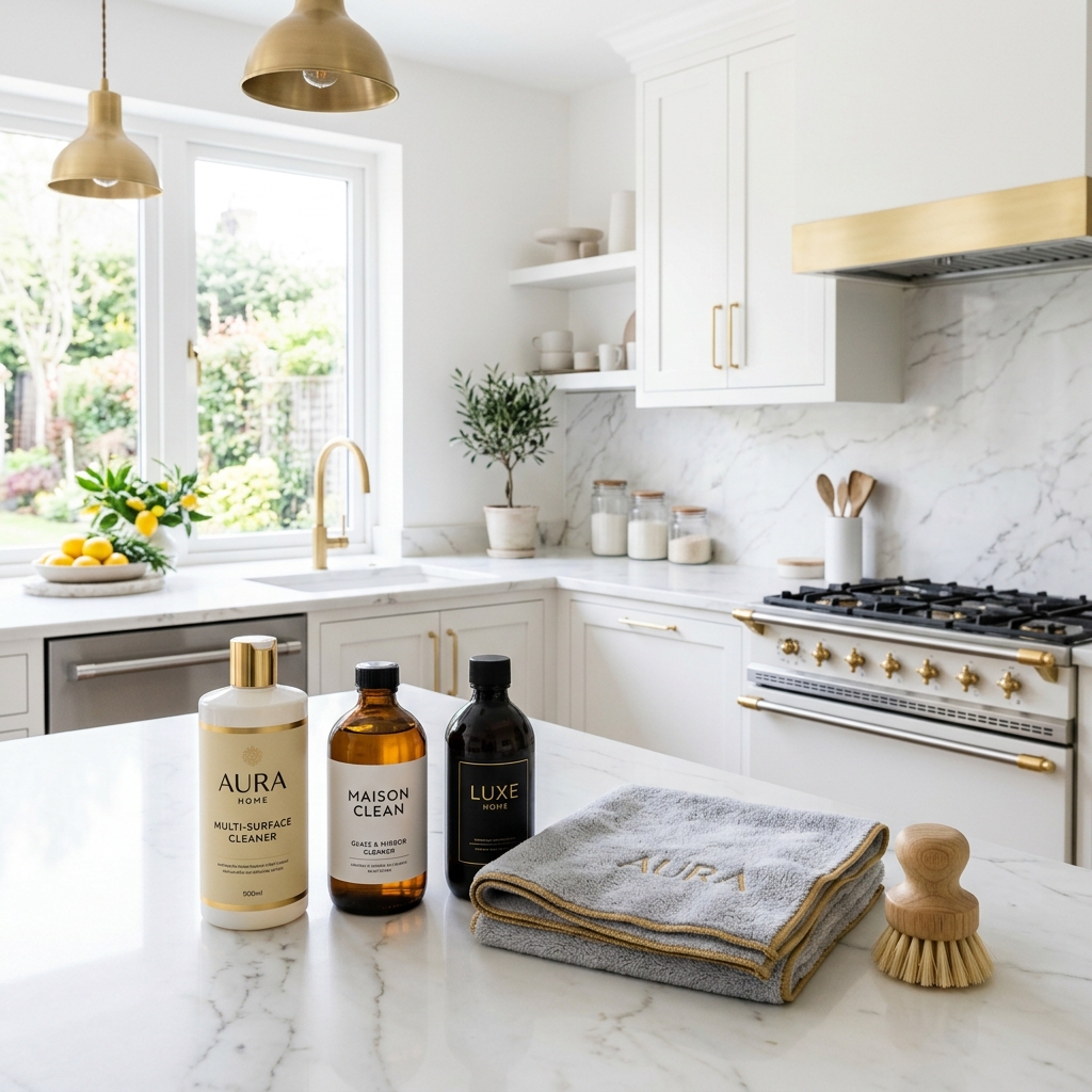 A professional cleaner working in a premium home in Bedfordshire